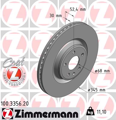 ZIMMERMANN 100.3356.20 Тормозной диск