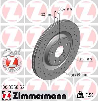 ZIMMERMANN 100335852 Тормозной диск