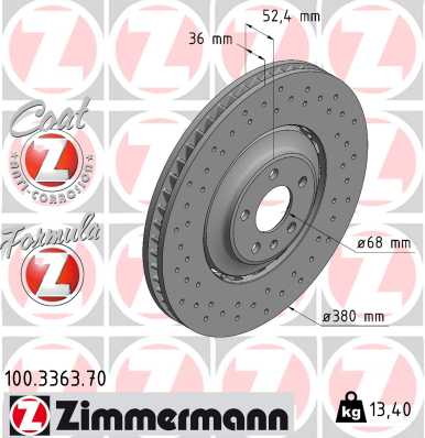 ZIMMERMANN 100336370 Диск тормозной