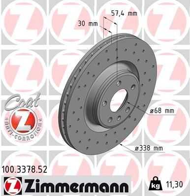 ZIMMERMANN 100.3378.52 Тормозной диск