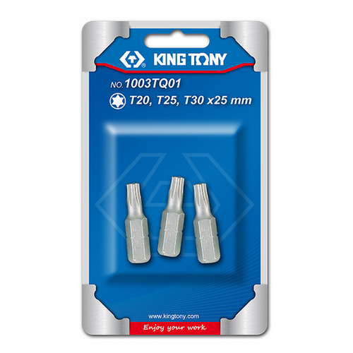 KINGTONY 1003TQ01 Набор вставок (бит) 1/4', TORX, т20, т25, т30, 3 предмета