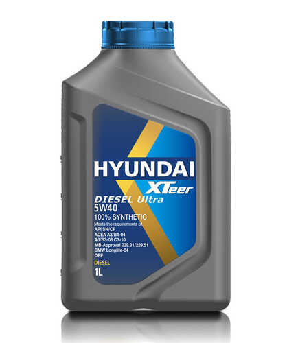 HYUNDAIXTEER 1011223 Diesel Ultra 5W40 (1L) масло моторн.! синт. API SN, ACEA C3, MB 229.31, BMW LL-04