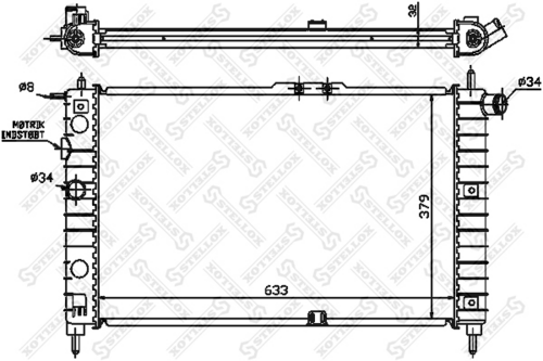 STELLOX 10-25015-SX Радиатор системы охлаждения! без AC Daewoo Nexia 1.5i 94-98