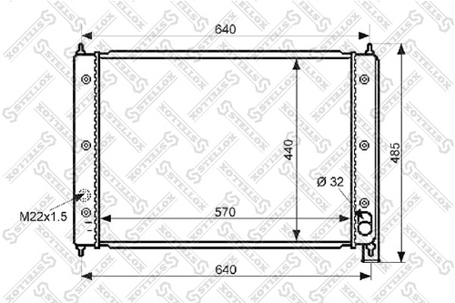 STELLOX 1025042SX Радиатор системы охлаждения! VW T2 1.9-1.7D <90