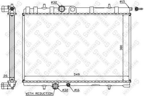 STELLOX 10-25064-SX Радиатор системы охлаждения! Citroen Xsara, Peugeot 307 1.6/2.0 16V 00>