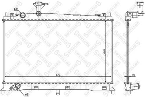 STELLOX 10-25076-SX Радиатор системы охлаждения! Mazda 6 1.8/2.0 02>