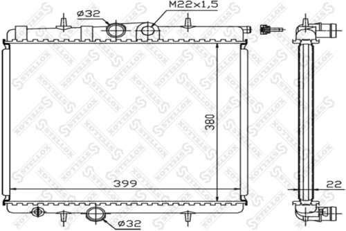 STELLOX 10-25122-SX Радиатор, охлаждение двигателя