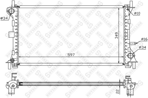 STELLOX 10-25129-SX Радиатор, охлаждение двигателя