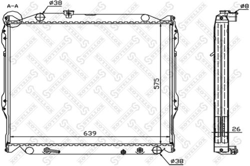 STELLOX 1025153SX Радиатор системы охлаждения! АКПП Toyota Land Cruiser/Prado 2.4/3.0 KZJ90W 96-98