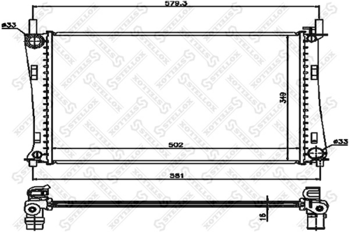 STELLOX 10-25157-SX Радиатор, охлаждение двигателя