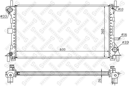 STELLOX 10-25159-SX Радиатор, охлаждение двигателя