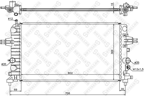 STELLOX 10-25176-SX Радиатор системы охлаждения! МКПП Opel Astra H/Zafira 1.6/1.8 04>