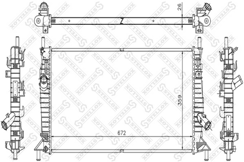 STELLOX 10-25182-SX Радиатор, охлаждение двигателя