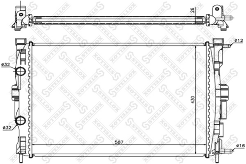 STELLOX 10-25183-SX Радиатор, охлаждение двигателя