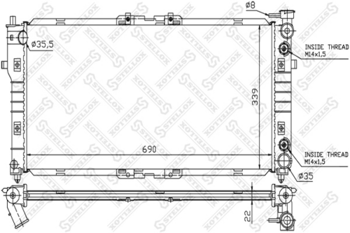 STELLOX 1025254SX Радиатор системы охлаждения! АКПП Mazda 626 1.8/2.0 91>