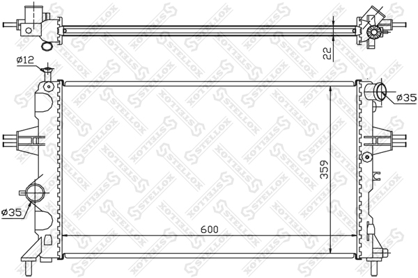 STELLOX 10-25266-SX Радиатор охлаждения двигателя