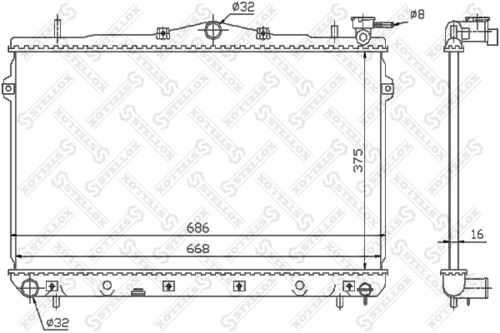 STELLOX 10-25304-SX Радиатор, охлаждение двигателя