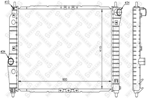 STELLOX 10-25341-SX Радиатор системы охлаждения! Chevrolet Kalos 1.4-1.6i 16V <04