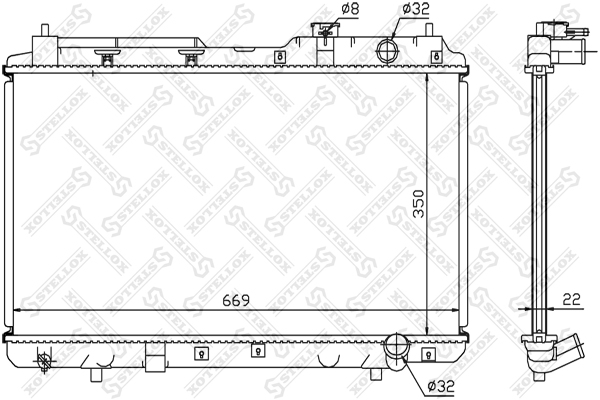 STELLOX 1025343SX Радиатор системы охлаждения! МКПП Honda CR-V 2.0 16V 95-02