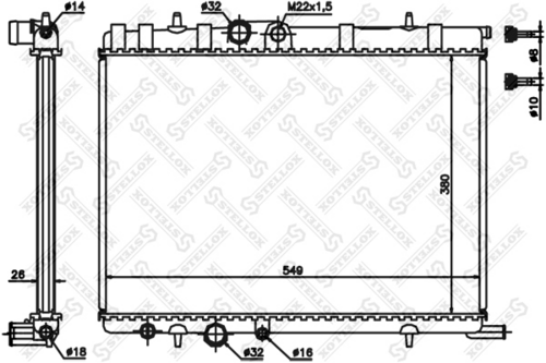 STELLOX 10-25354-SX Радиатор системы охлаждения! Citroen C4, Peugeot 307 1.4 03>