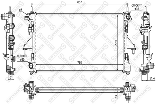 STELLOX 1025355SX Радиатор системы охлаждения! МКПП Fiat Ducato IV 2.3JTD 06>