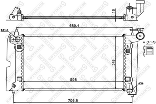 STELLOX 10-25362-SX Радиатор, охлаждение двигателя