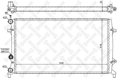 STELLOX 10-25448-SX Радиатор системы охлаждения! МКПП VW Jetta 2.0FSi 05>