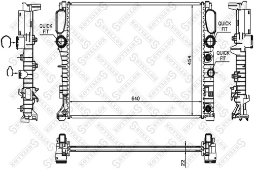 STELLOX 10-25454-SX Радиатор системы охлаждения! MB W211 2.0-3.5 02>