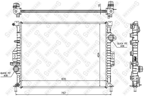 STELLOX 1025456SX Радиатор системы охлаждения! Ford Mondeo 1.6/2.0 07>