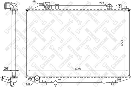 STELLOX 1025474SX Радиатор системы охлаждения! Ford Ranger 2.5Di/2.5TDi 98-05, Mazda B2500 2.5D 96>