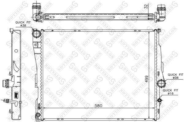 STELLOX 10-25589-SX Радиатор охлаждения двигателя