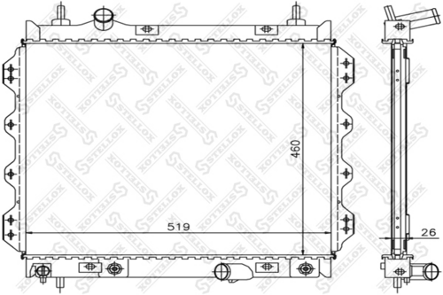 STELLOX 10-25621-SX Радиатор системы охлаждения! АКПП Chrysler PT Cruiser 2.0-2.4i 16V 00-09