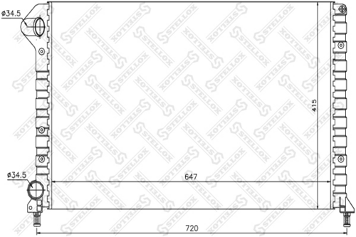 STELLOX 10-25713-SX Радиатор системы охлаждения! Fiat Doblo 1.2i 00-05/1.4i 05>/1.6 04>