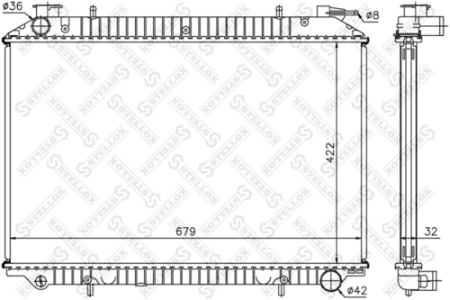 STELLOX 1025990SX Радиатор системы охлаждения! МКПП Nissan Vanette E-Cargo 2.3D 95-01