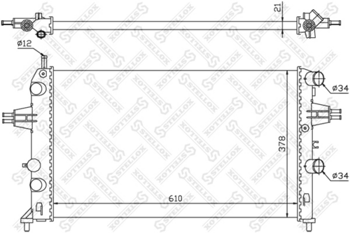 STELLOX 10-26051-SX Радиатор системы охлаждения! c ас Opel Astra 1.2i 98>