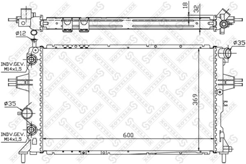 STELLOX 1026065SX Радиатор системы охлаждения! АКПП Opel Astra A/G 2.0i/2.0Di 98-05