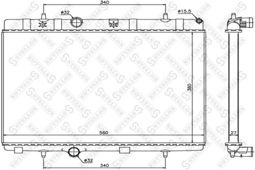 STELLOX 10-26119-SX Радиатор, охлаждение двигателя