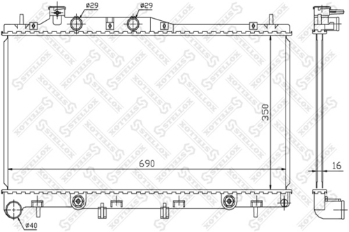 STELLOX 1026245SX Радиатор системы охлаждения! АКПП Subaru Legacy IV/Outback 3.0i 24V 03-09