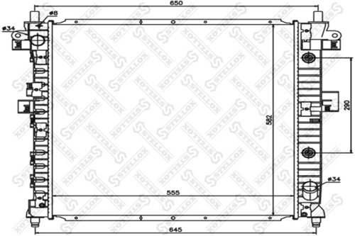 STELLOX 1026287SX Радиатор системы охлаждения! Ssang Yong Kyron 2,0D 05-/Actyon 2.0D 05-06