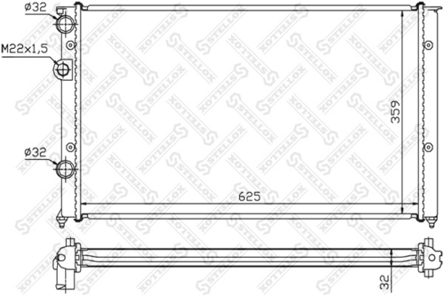 STELLOX 10-26424-SX Радиатор, охлаждение двигателя