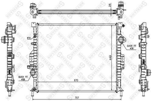 STELLOX 10-26464-SX Радиатор, охлаждение двигателя