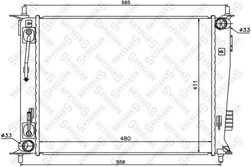 STELLOX 1026513SX Радиатор системы охлаждения! АКПП KIA Soul 1.6i 16V 09>