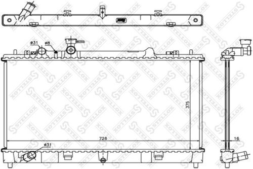 STELLOX 10-26702-SX Радиатор системы охлаждения! МКПП Mazda 6 1.8/2.0i 07>