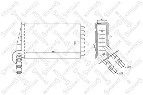 STELLOX 10-35043-SX Радиатор печки! Renault Clio 98>