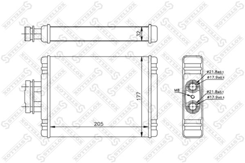 STELLOX 10-35114-SX Радиатор печки! VW Polo all 02>