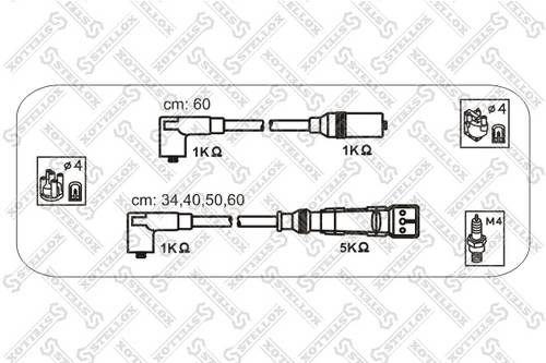 STELLOX 10-38085-SX Комплект проводов! VW Passat 1.8/2.0 90>