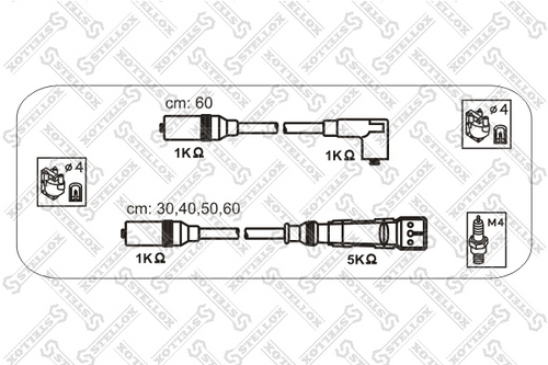 STELLOX 1038337SX Комплект проводов! VW Golf II/Passat 1.6/1.8 84-97