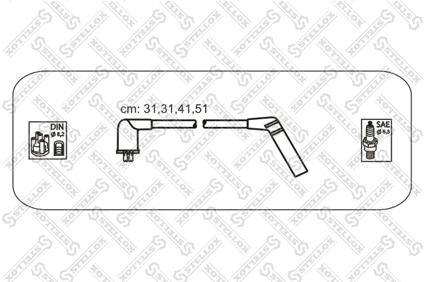 STELLOX 10-38403-SX Комплект проводов! Hyundai Accent/Excel/Lantra/Pony 1.3/1.5 89>