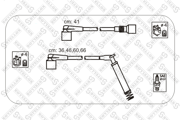 STELLOX 1038450SX Комплект проводов! Opel Corsa/Combo 1.2-1.4i 91-00