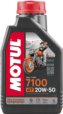 MOTUL 104103 Motul 20W50 7100 4T (1L) JASO MA2 масло моторное! для мотоциклов API: SN, синт. Harley Davidson